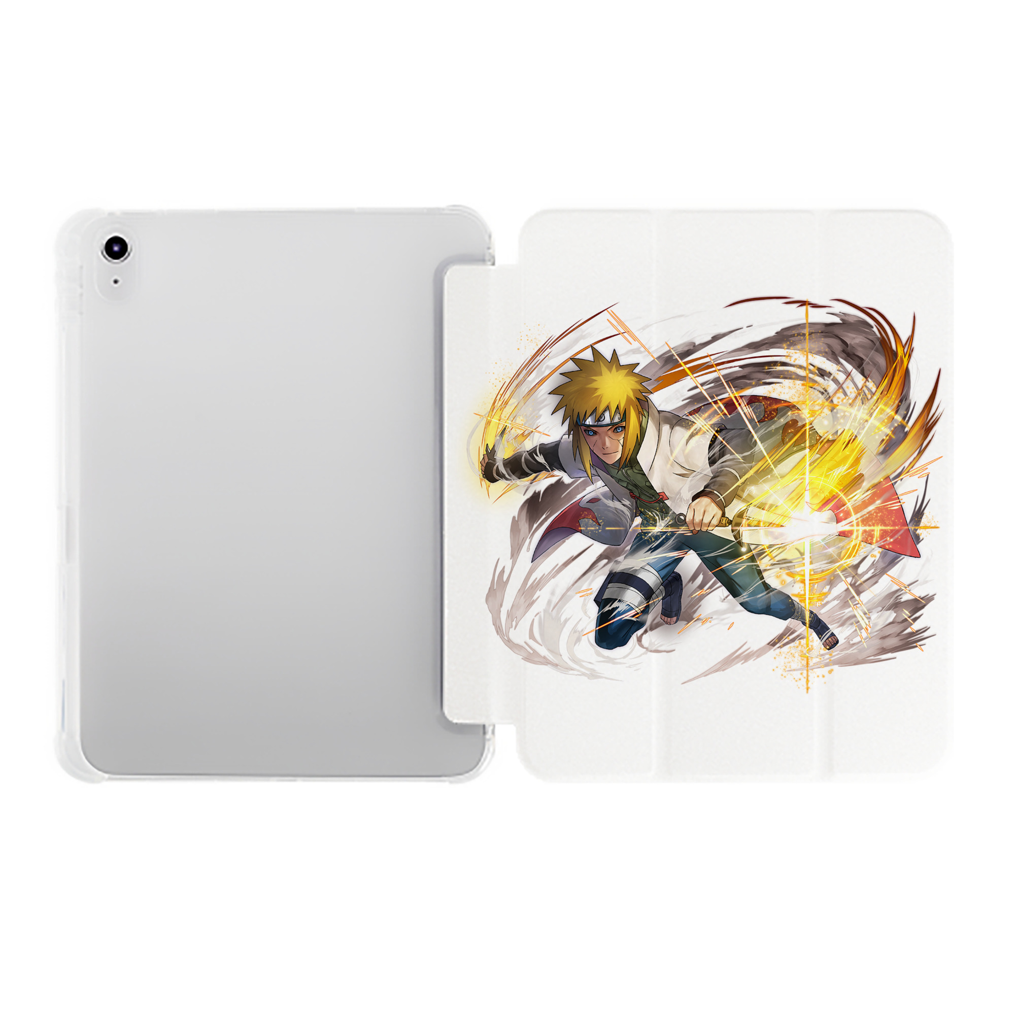 （画像用） NARUTO -ナルト- 波風 ミナト Namikaze Minato IPad ケース ペン収納付き 三つ折りスタンド PUレザー×シリコン 対応機種9.5/10.5/10.9インチ